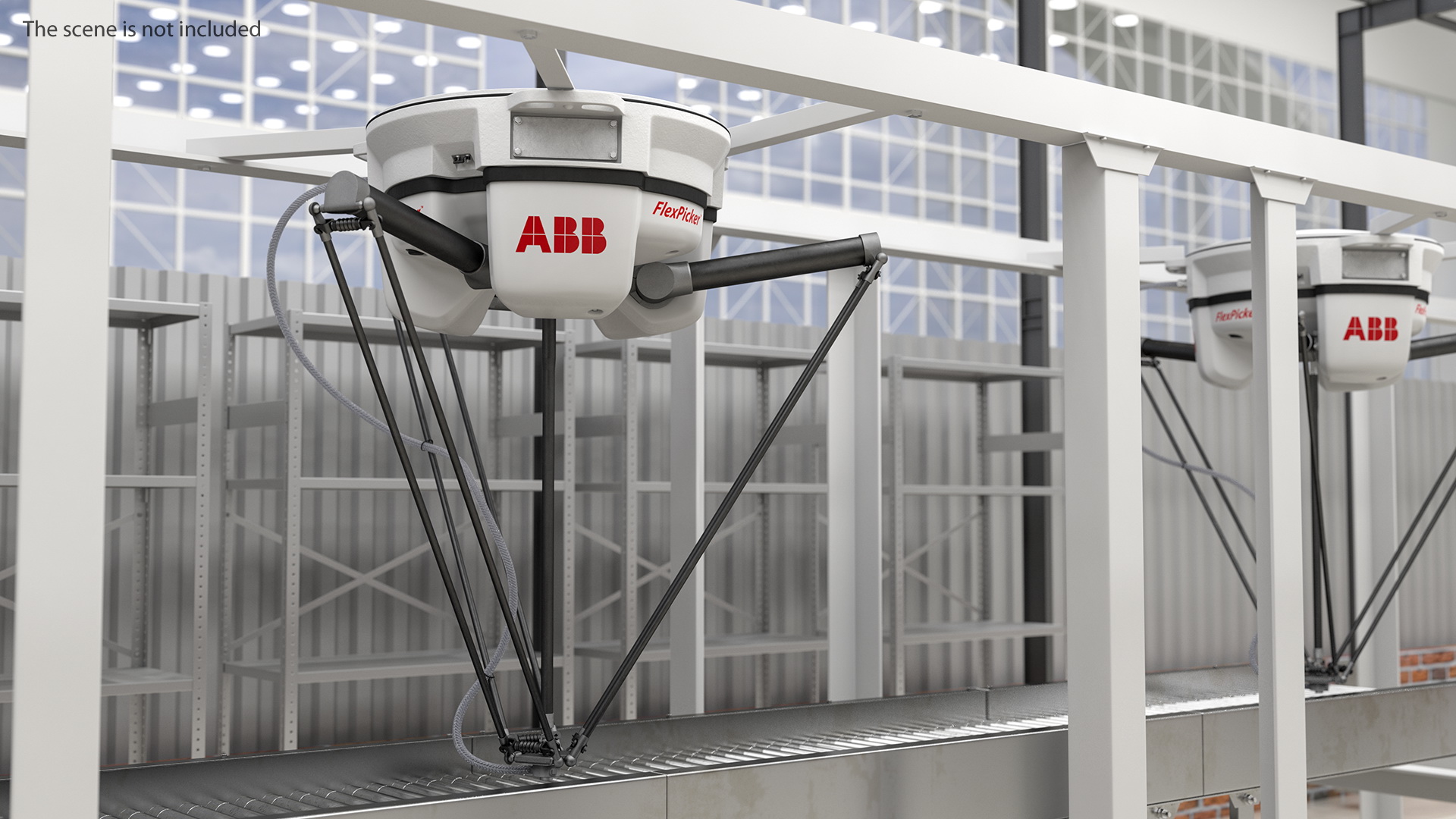 Parallel Robot ABB IRB 360 Flexpicker rigged 3D model