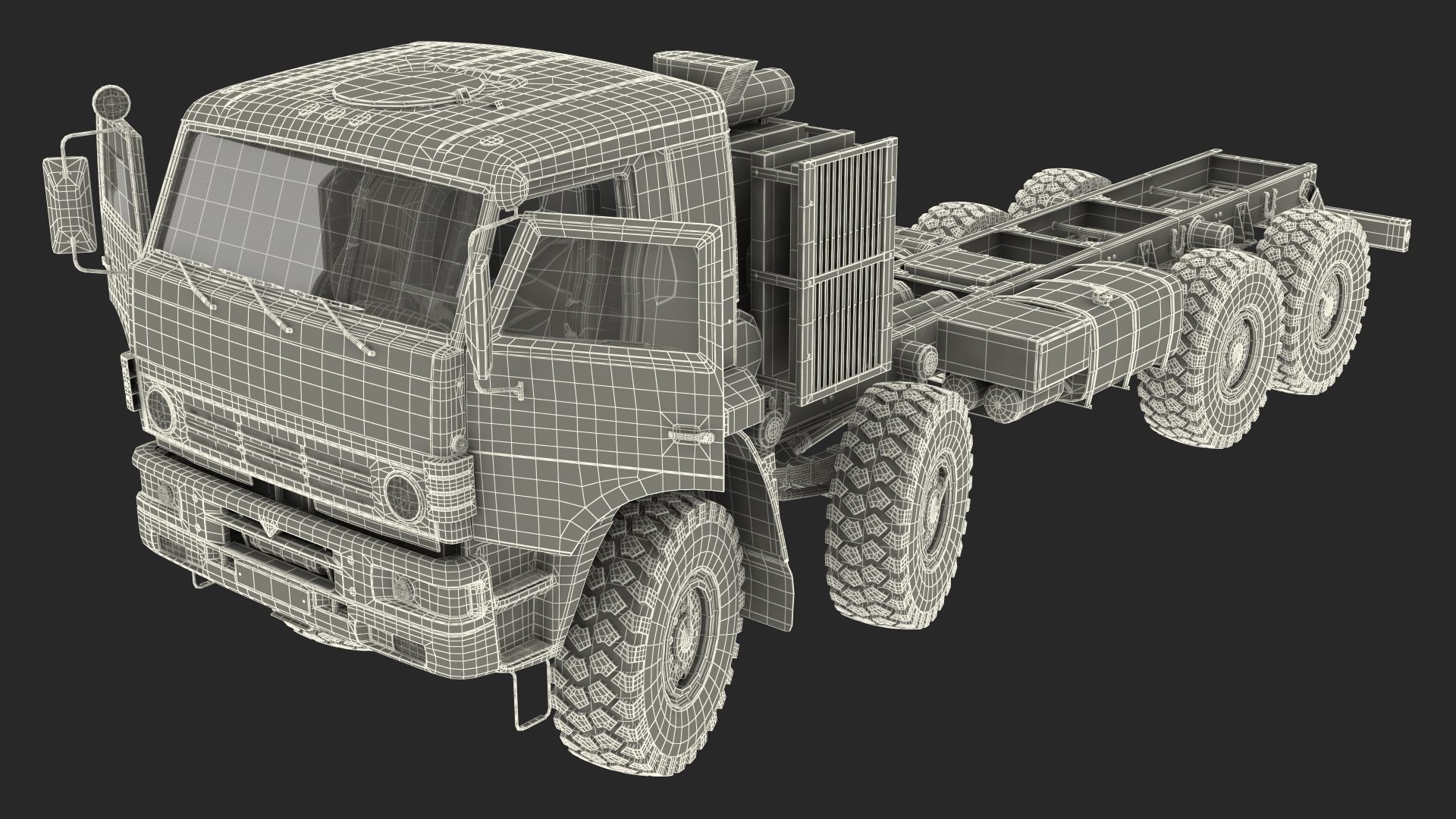 Heavy Offroad Chassis Kamaz 6560 Rigged 3D model