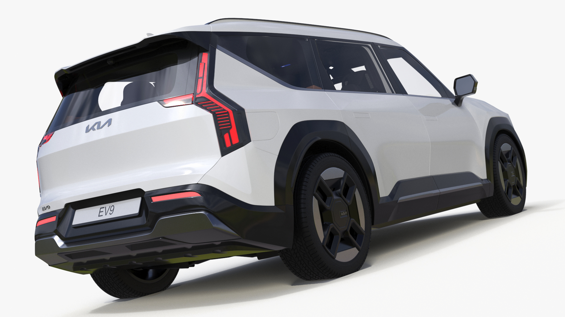 KIA EV9 Electric SUV White Simplified 3D