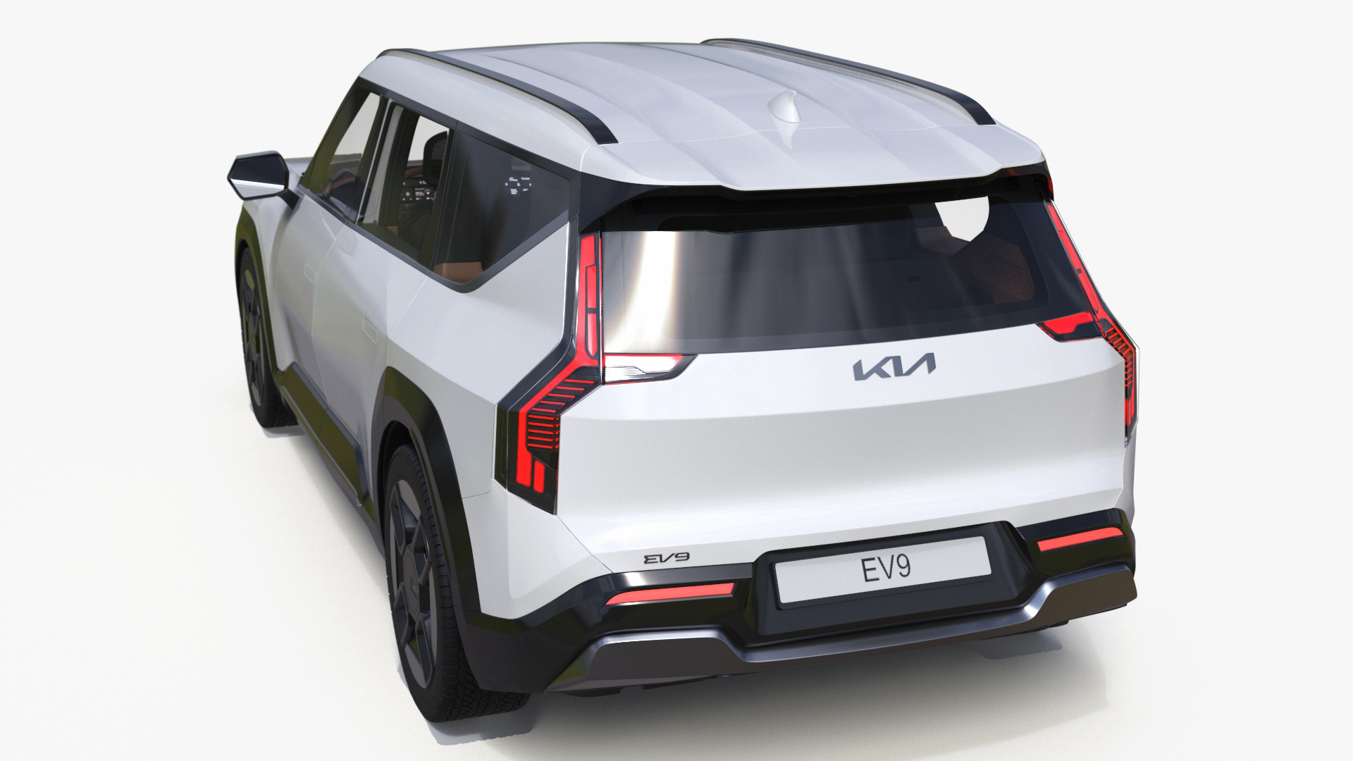 KIA EV9 Electric SUV White Simplified 3D