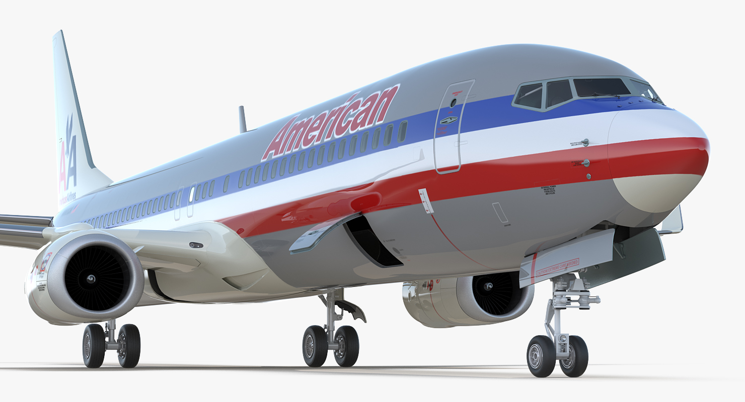 3D Boeing 737 900 ER American Airlines with Cabin Rigged model