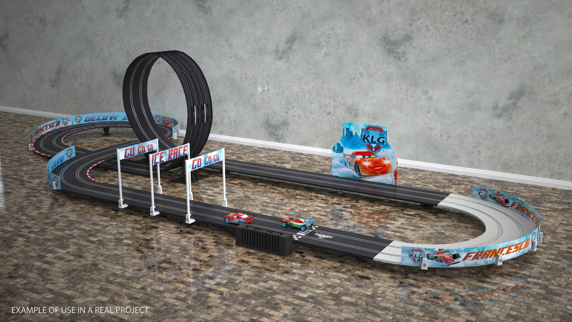 3D model Toy Racing Car Track with Cars