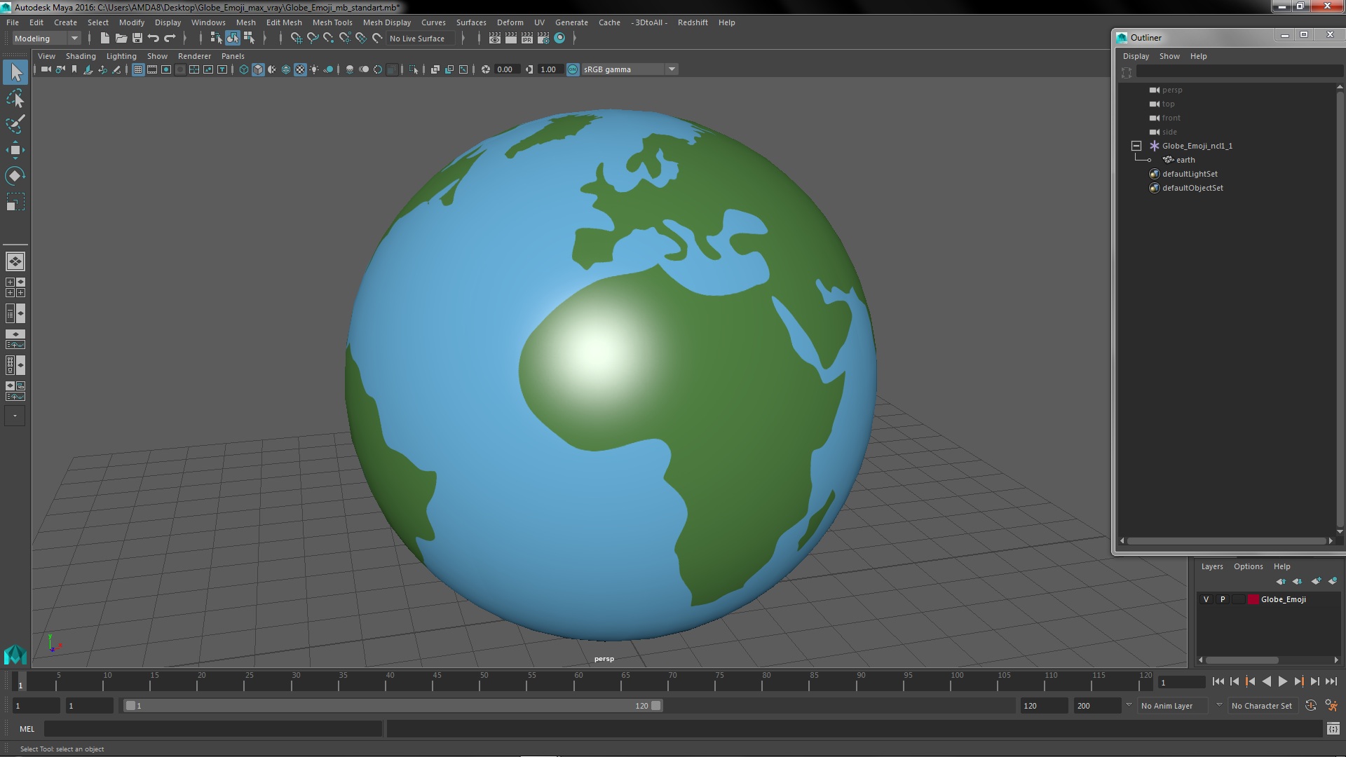 3D Globe Emoji