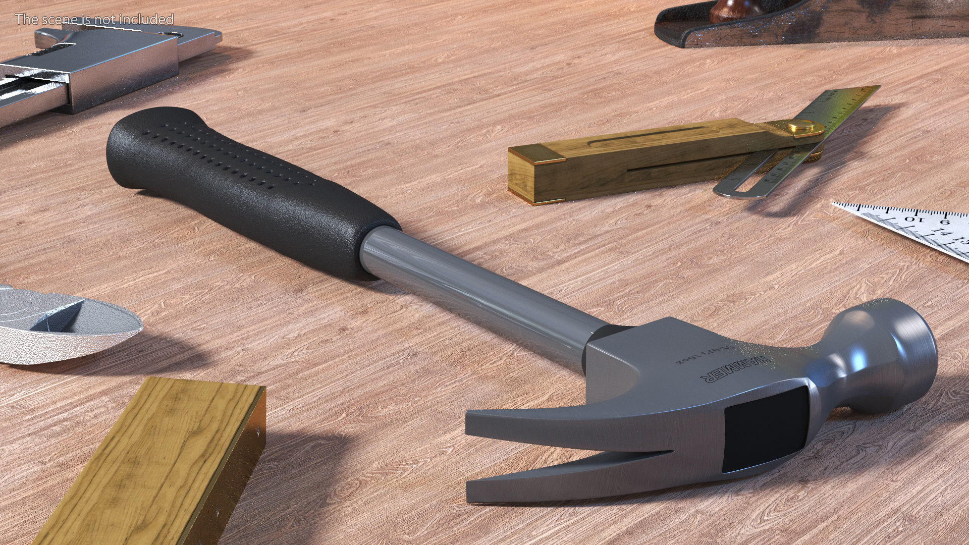 3D Steel Shaft Claw Hammer model