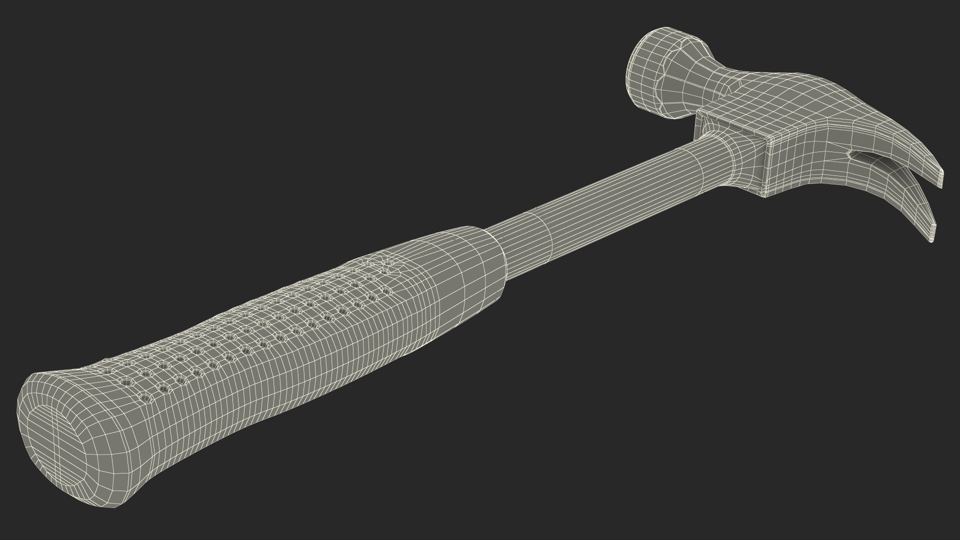 3D Steel Shaft Claw Hammer model