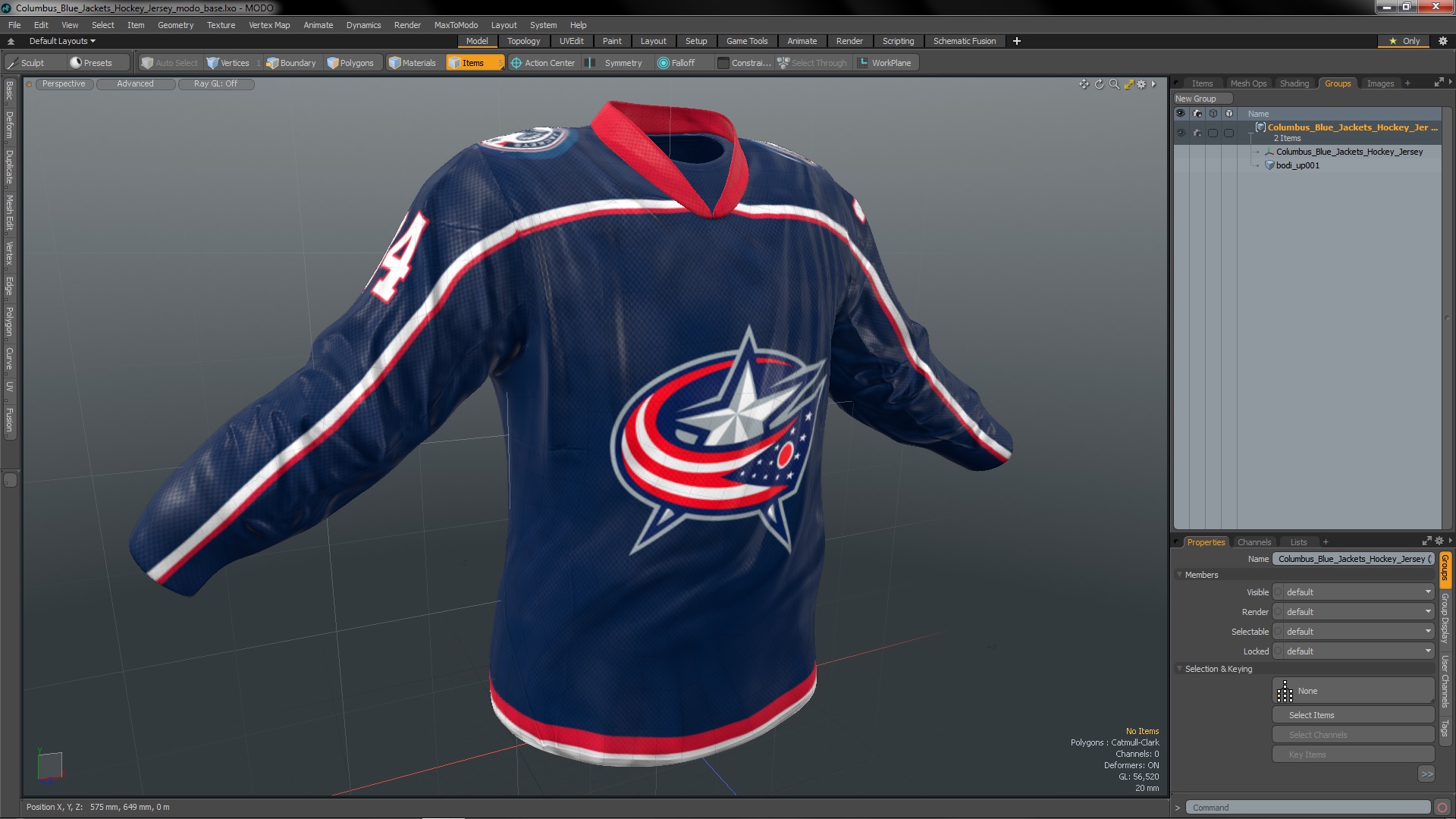 3D model Columbus Blue Jackets Hockey Jersey