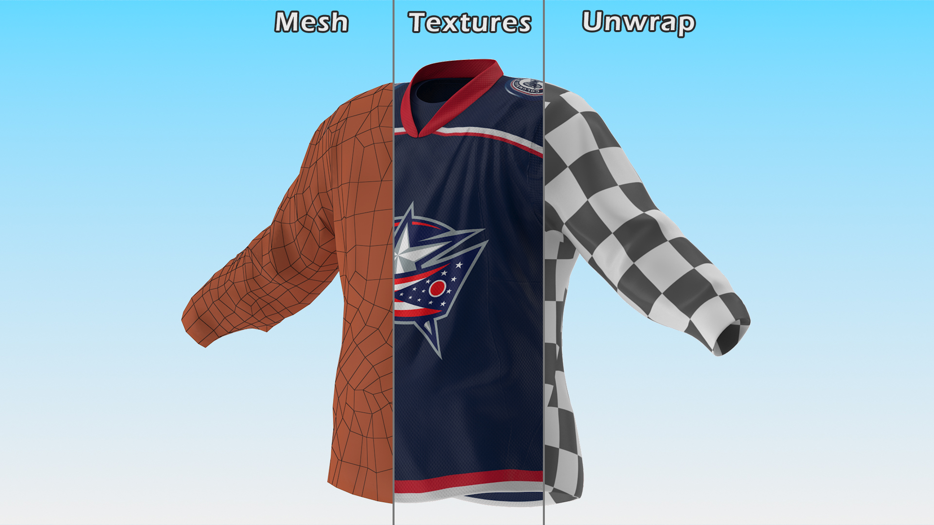 3D model Columbus Blue Jackets Hockey Jersey