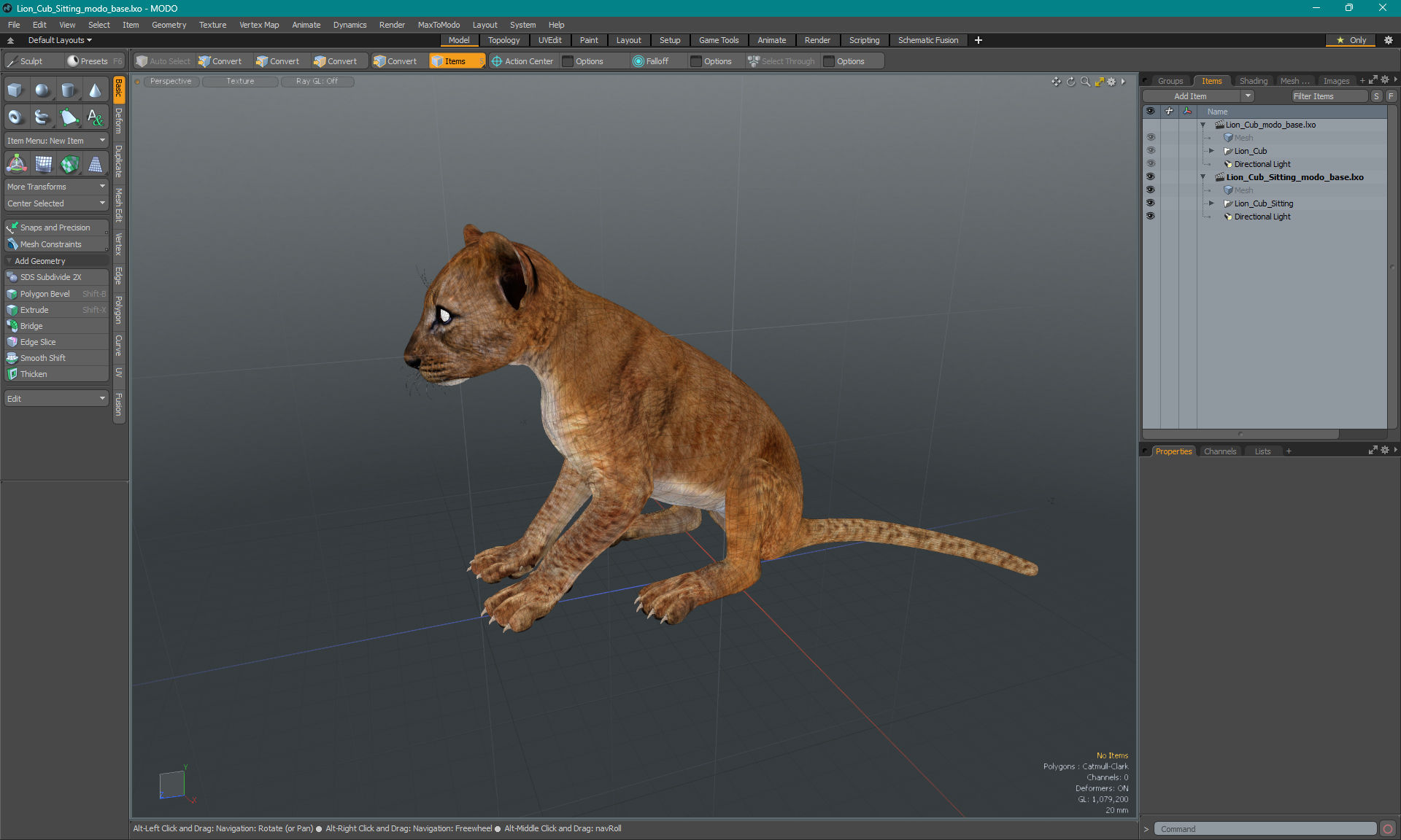 3D Lion Cub Sitting