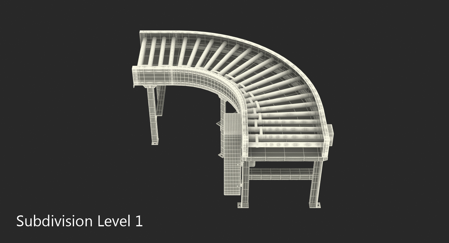 Curved Roller Conveyor 3D