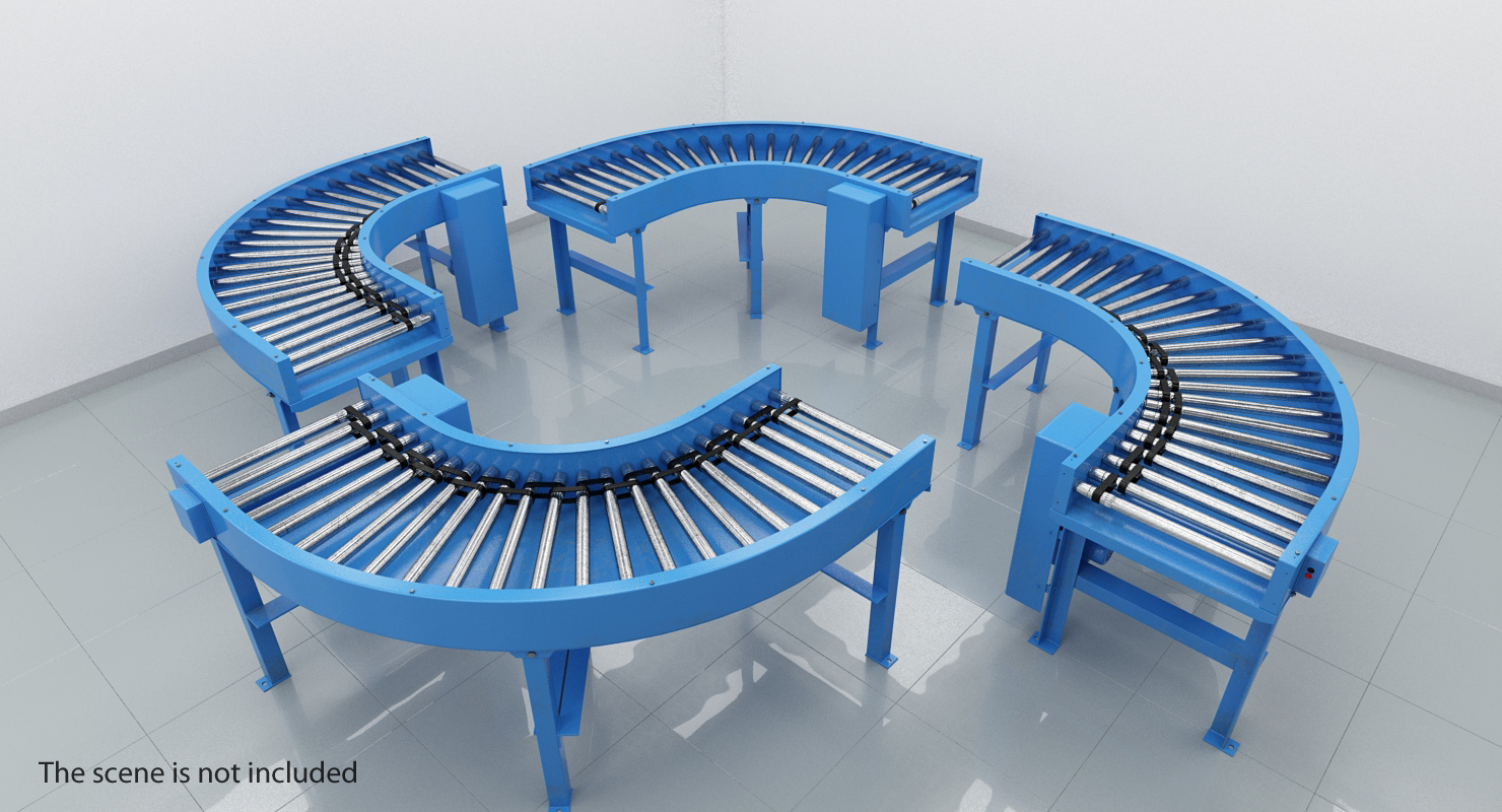 Curved Roller Conveyor 3D