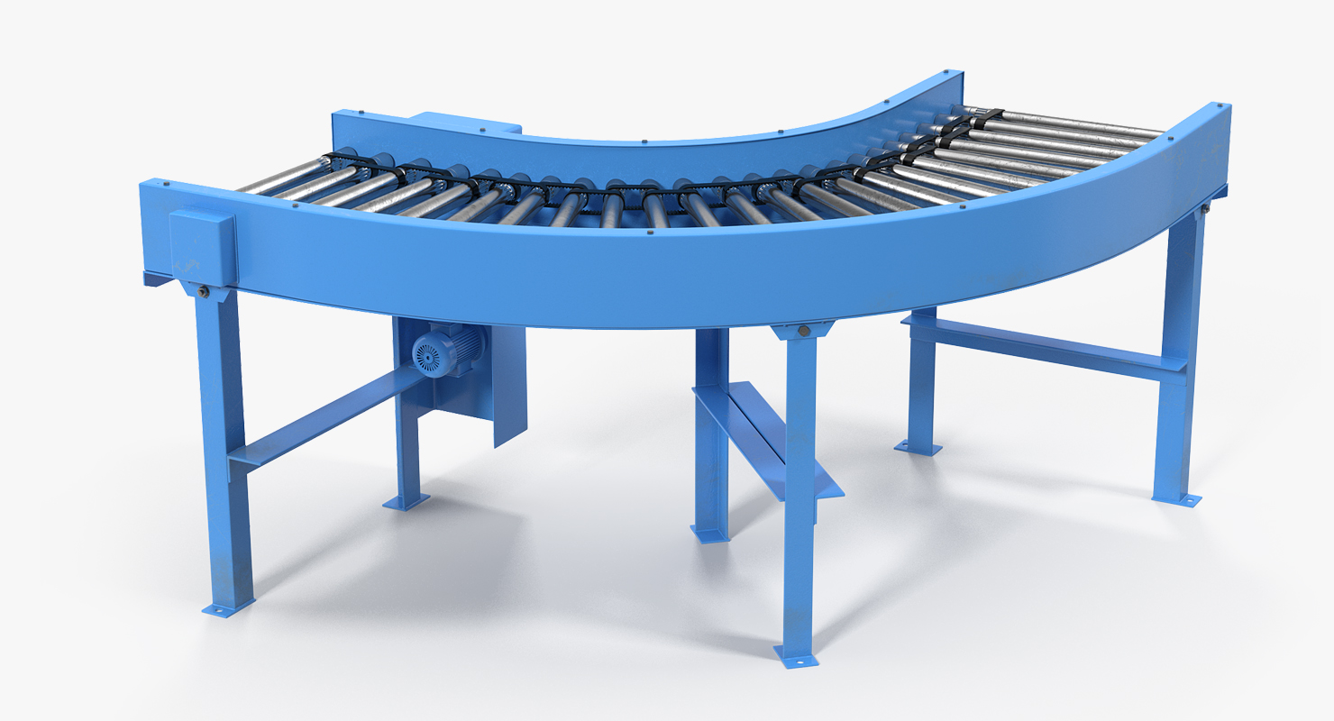 Curved Roller Conveyor 3D