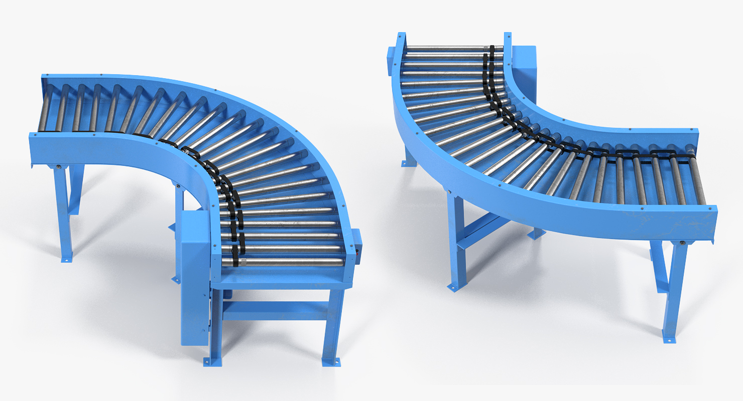 Curved Roller Conveyor 3D