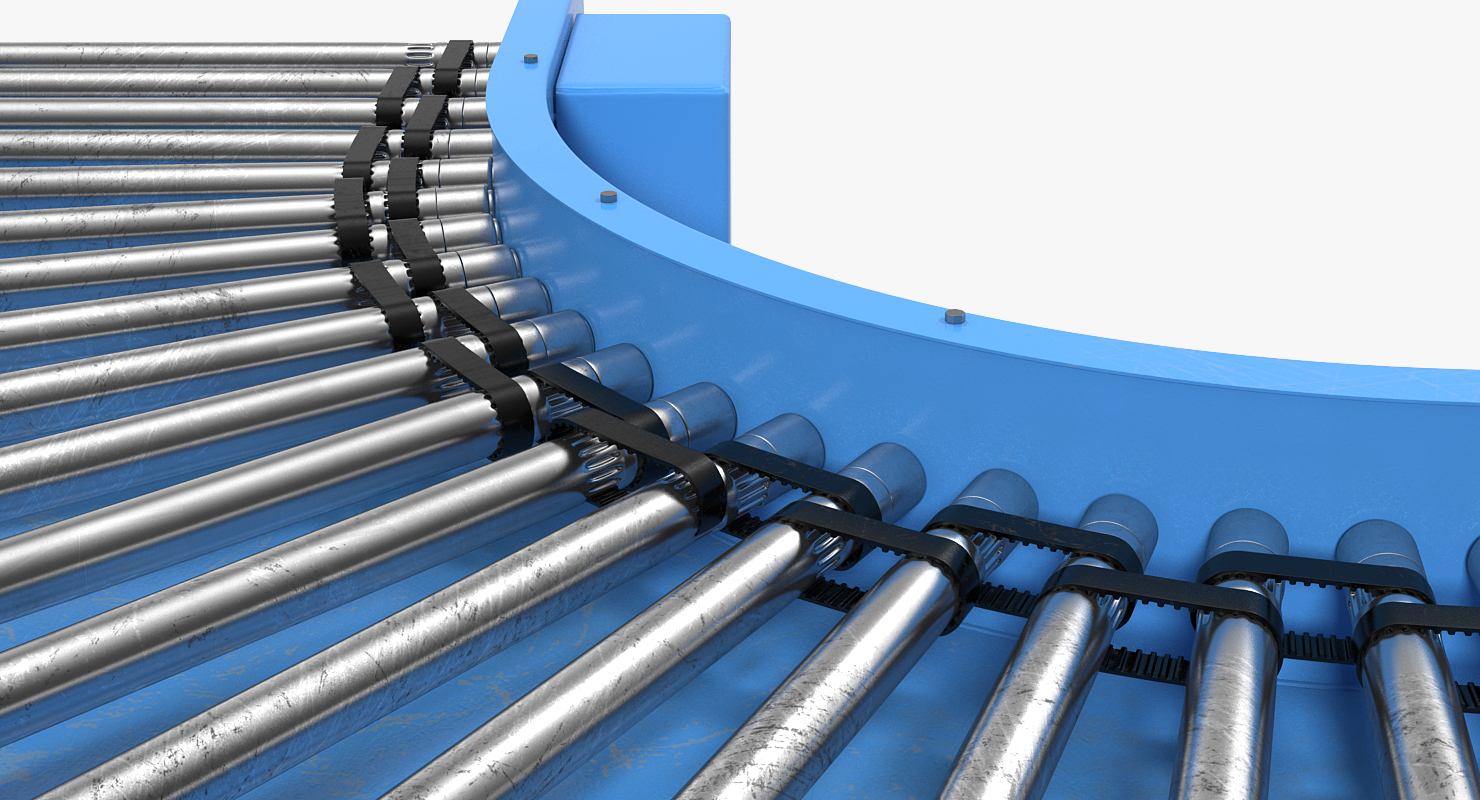 Curved Roller Conveyor 3D