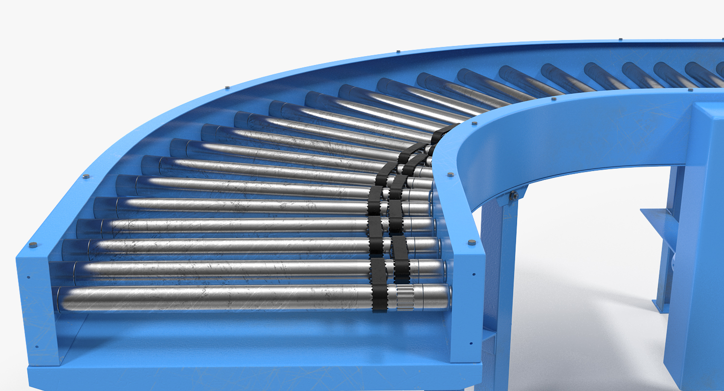 Curved Roller Conveyor 3D