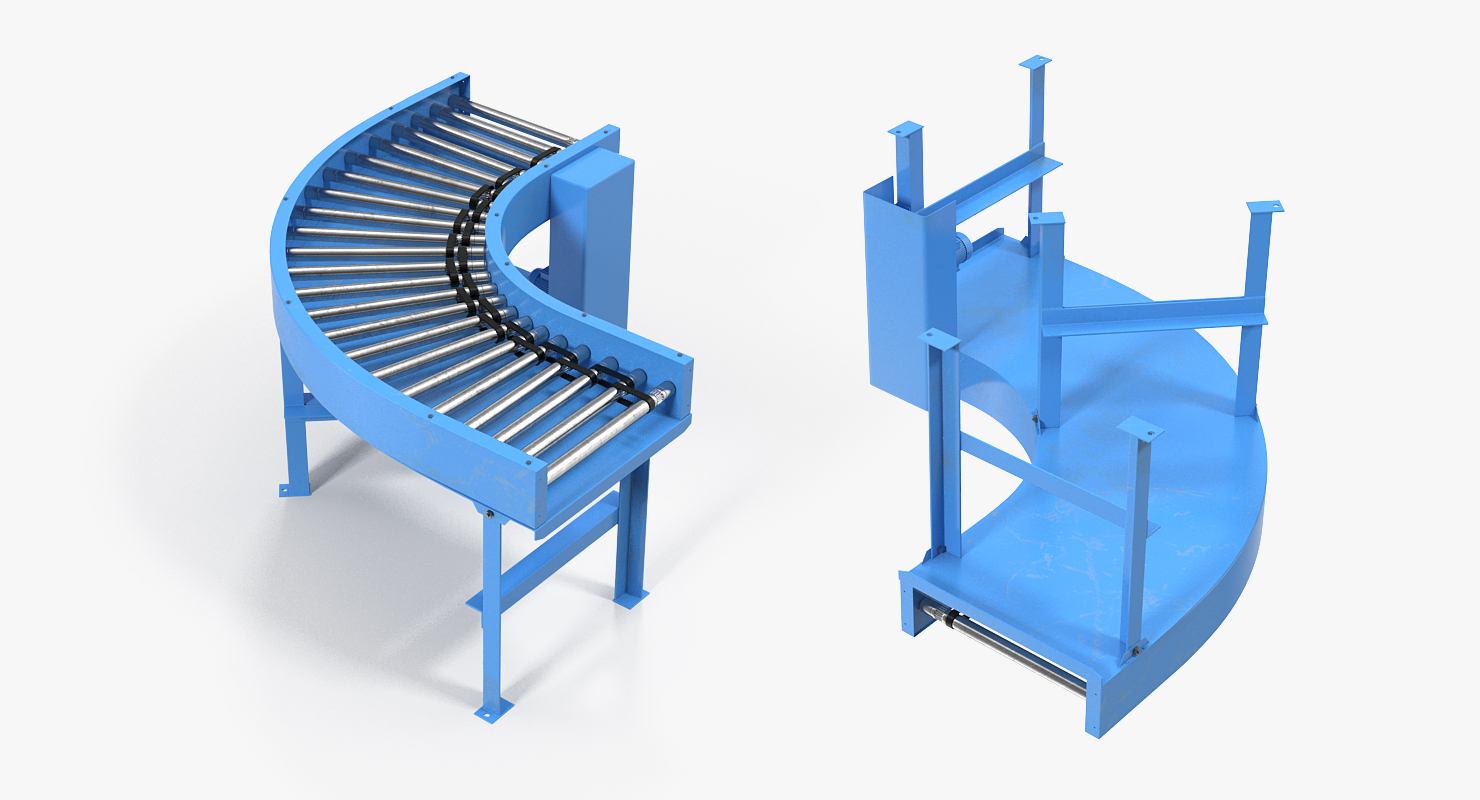 Curved Roller Conveyor 3D