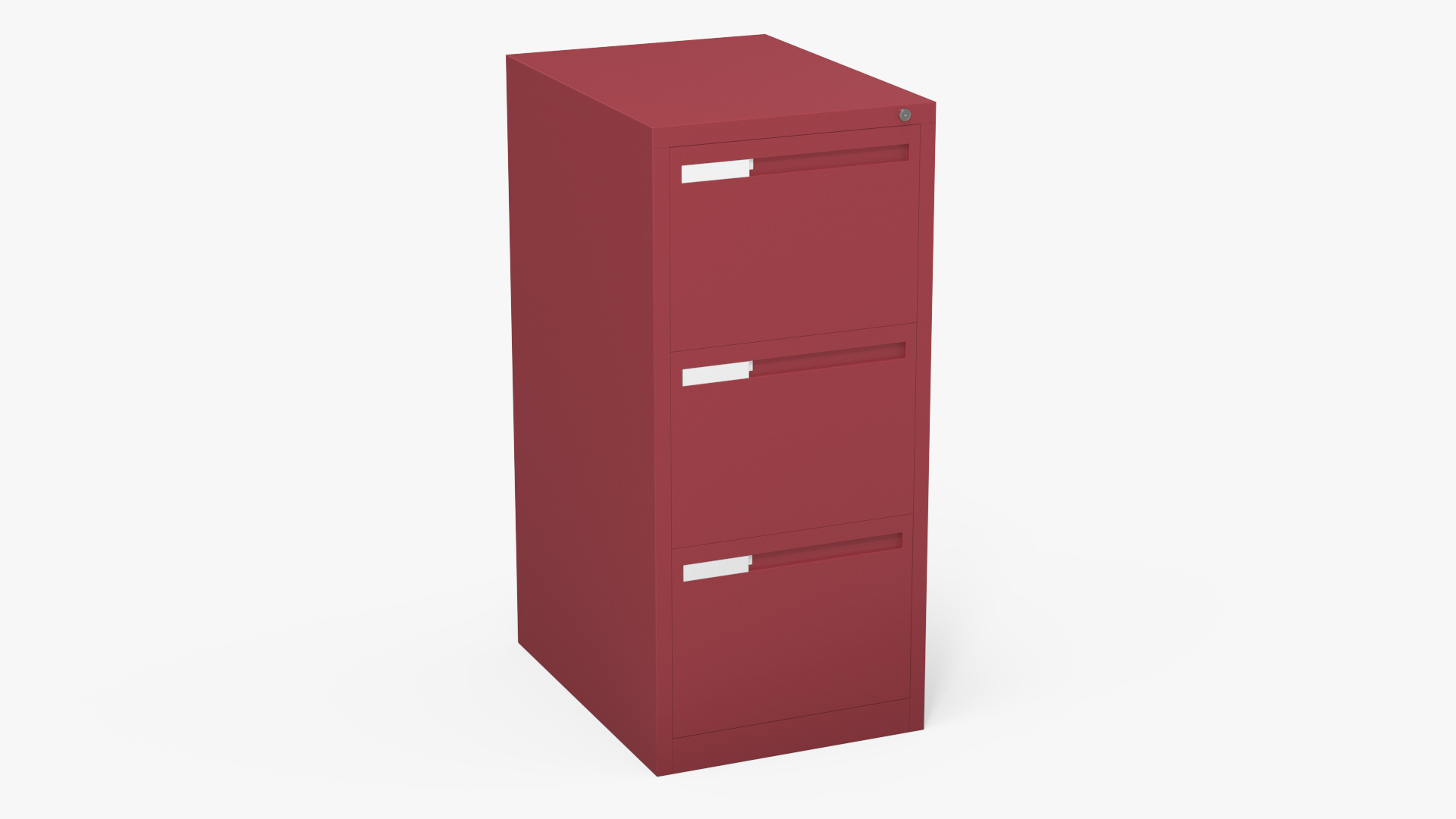 Filing Cabinet 3 Drawer Red 3D