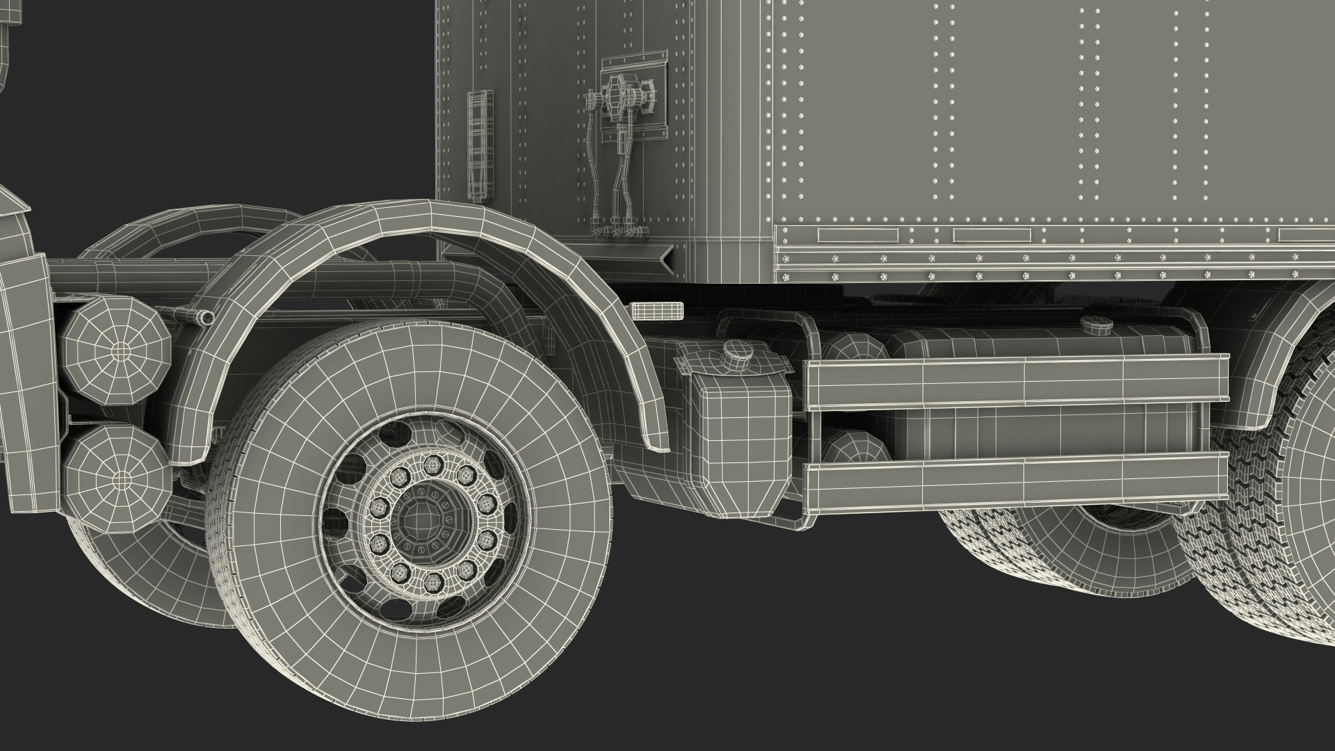 Mercedes Benz Truck With Semi Trailer Rigged 3D model