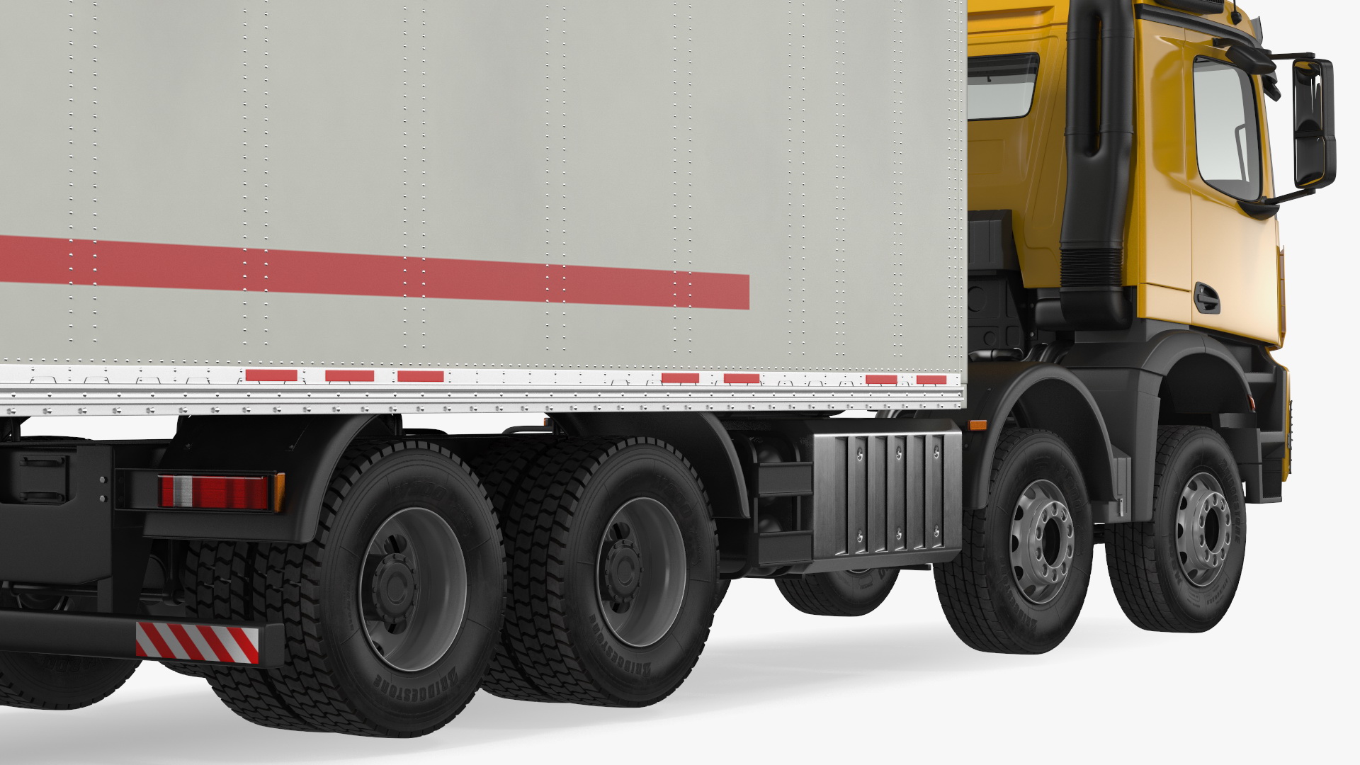 Mercedes Benz Truck With Semi Trailer Rigged 3D model