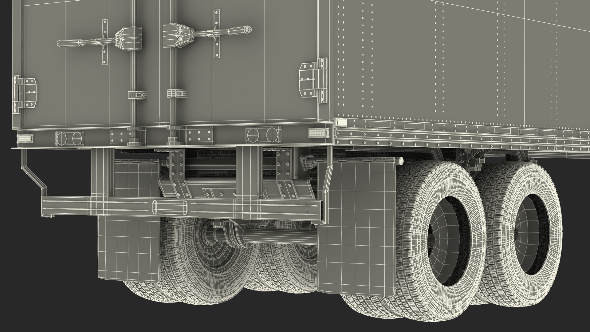 Mercedes Benz Truck With Semi Trailer Rigged 3D model