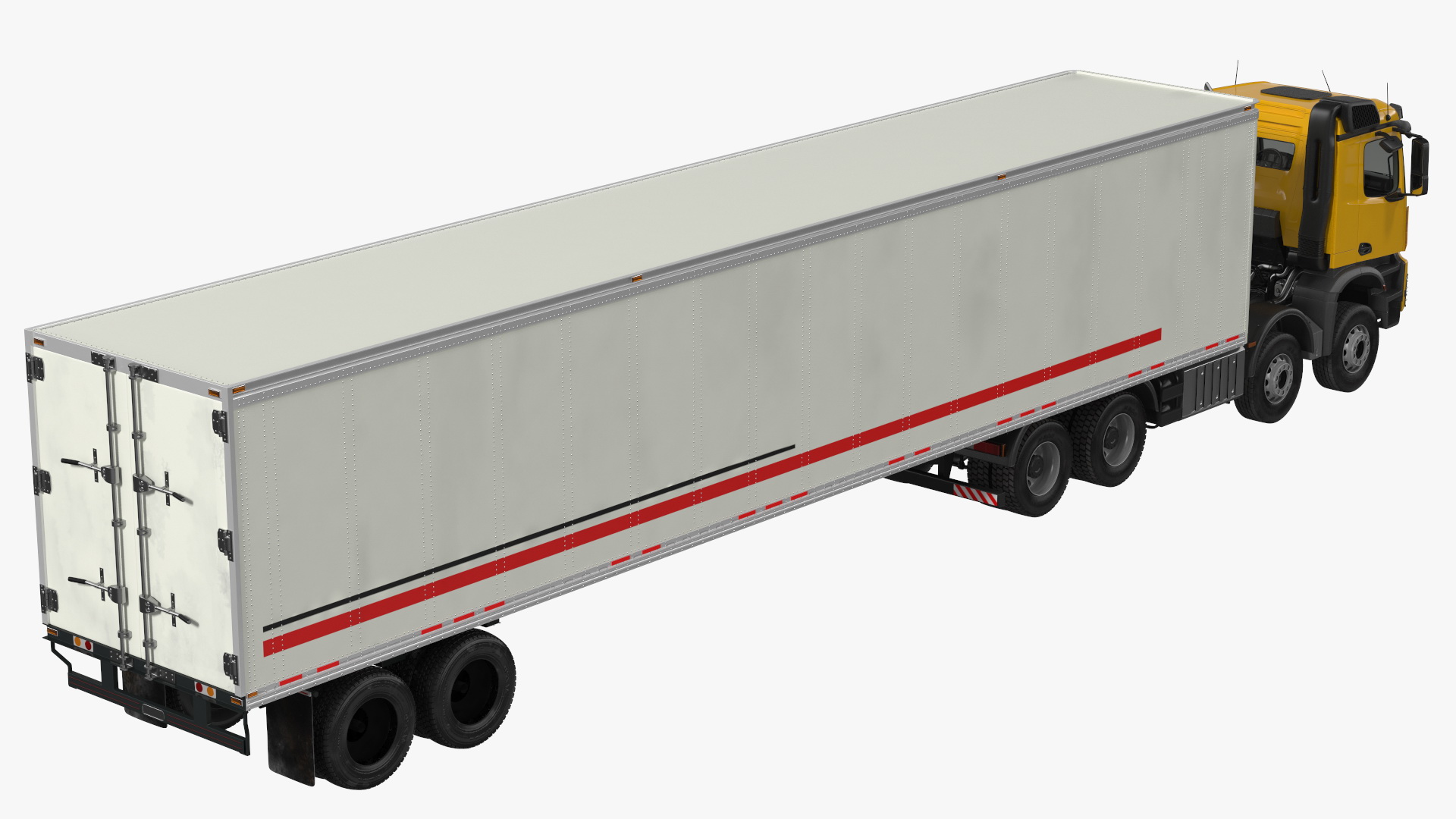 Mercedes Benz Truck With Semi Trailer Rigged 3D model