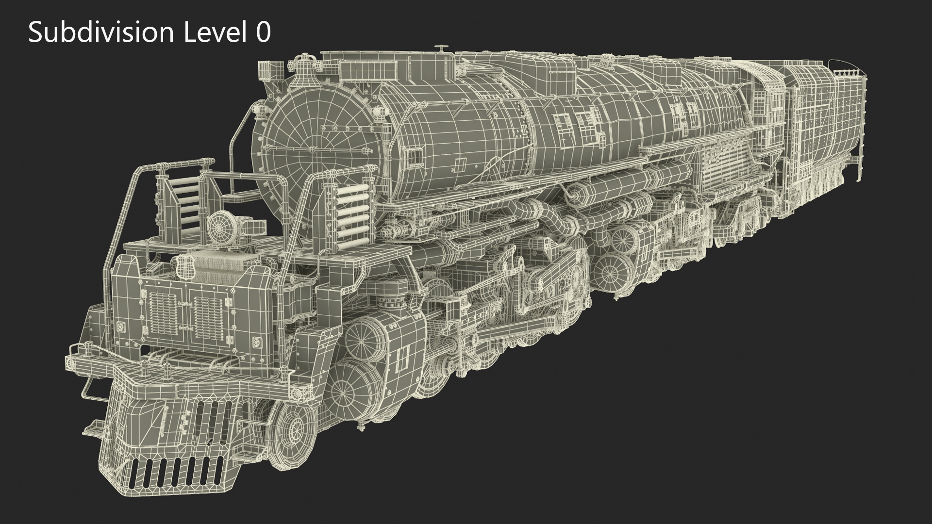 3D Locomotive Big Boy with Trailed Tender model