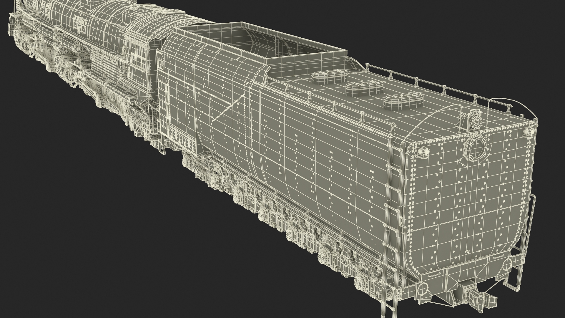 3D Locomotive Big Boy with Trailed Tender model