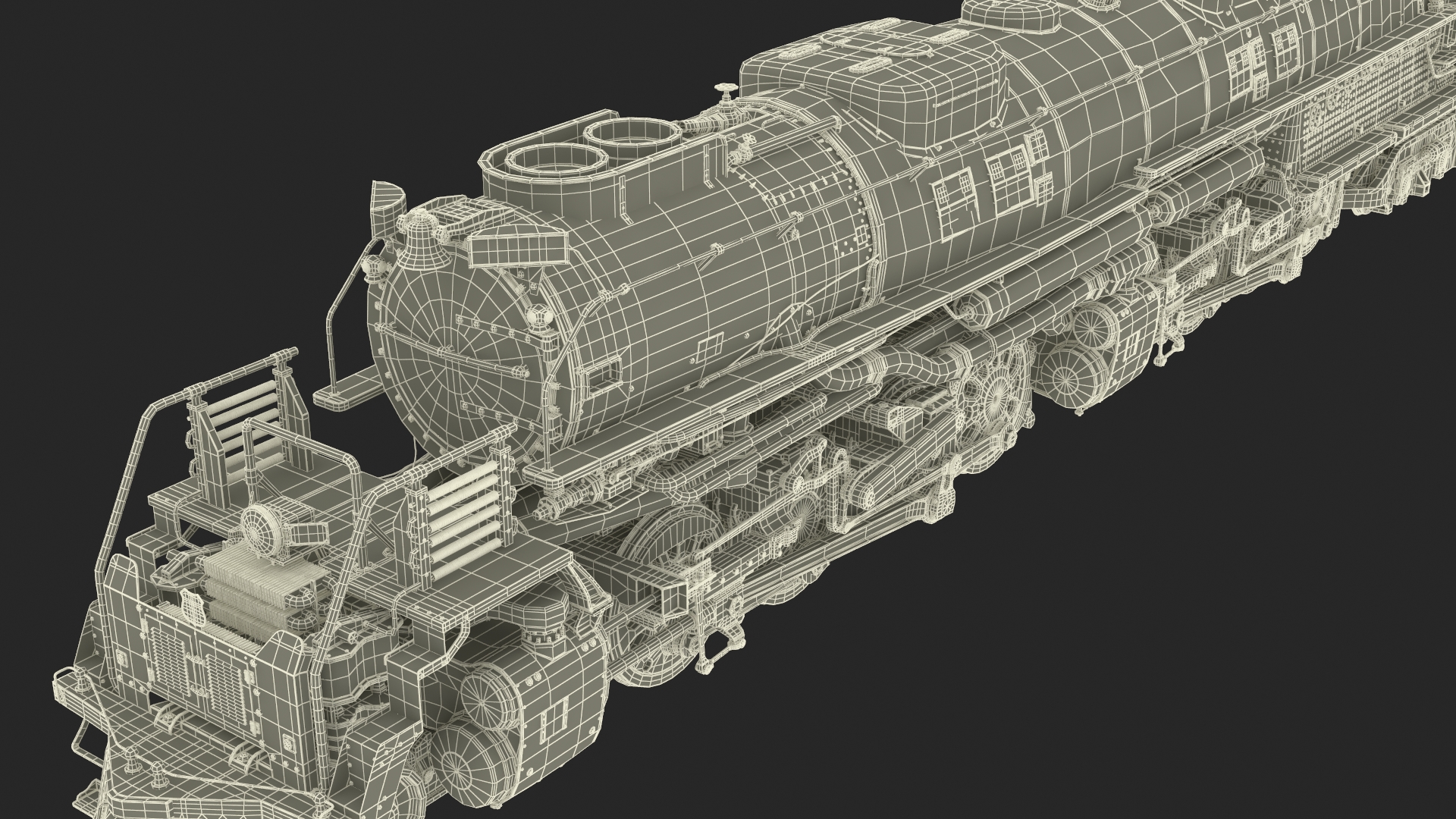 3D Locomotive Big Boy with Trailed Tender model