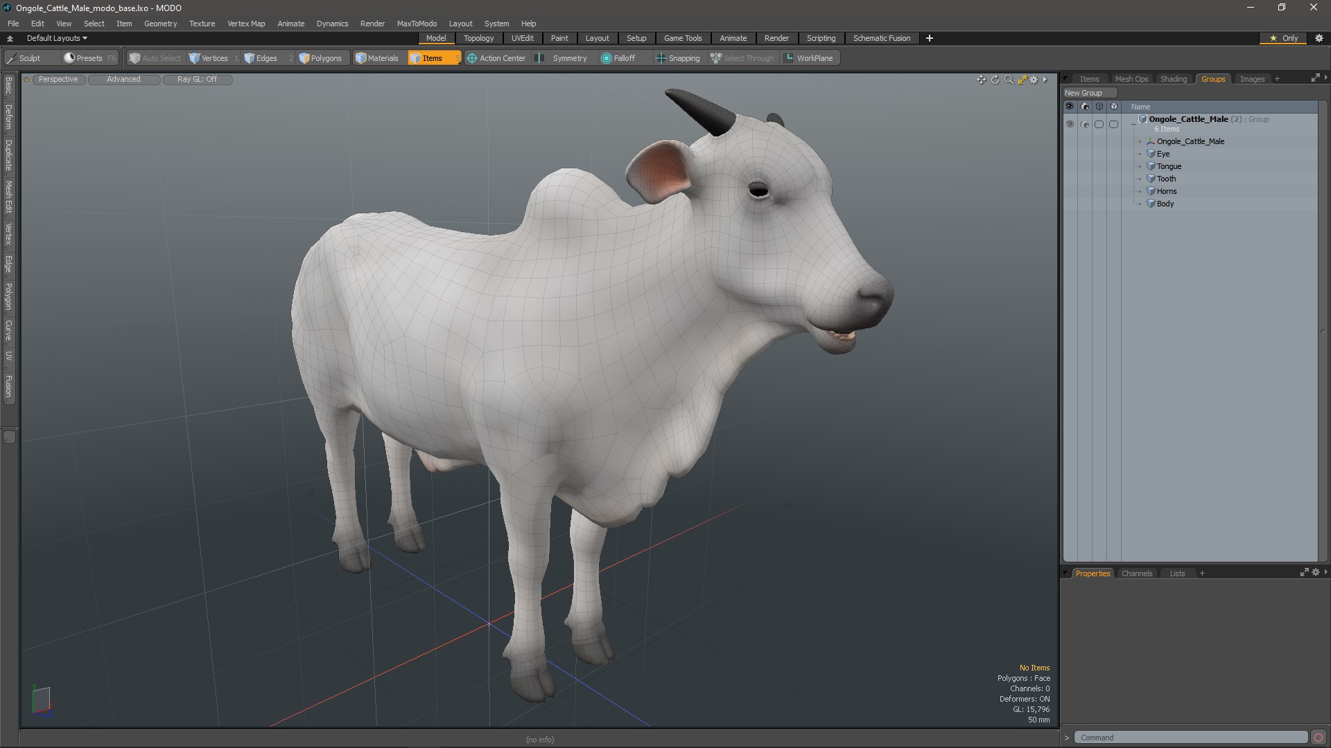 3D Ongole Cattle Male model