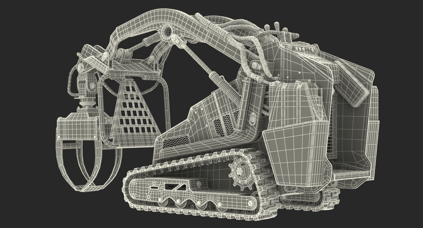 3D model Mini Skid Steer with Grapple Rigged