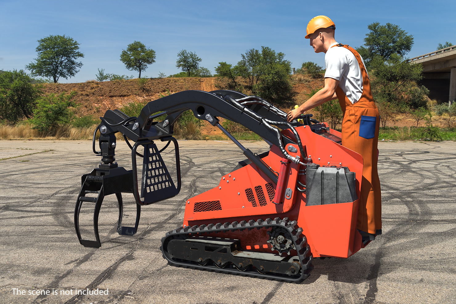 3D model Mini Skid Steer with Grapple Rigged