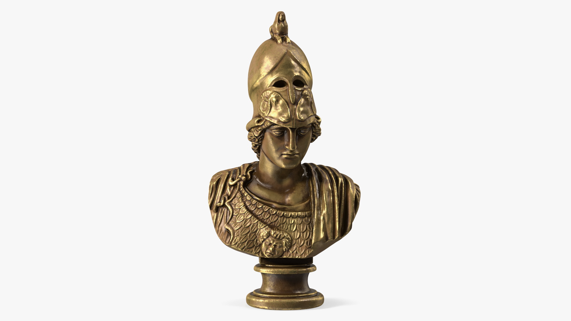 3D Head Sculpture Goddess Athena Bronze