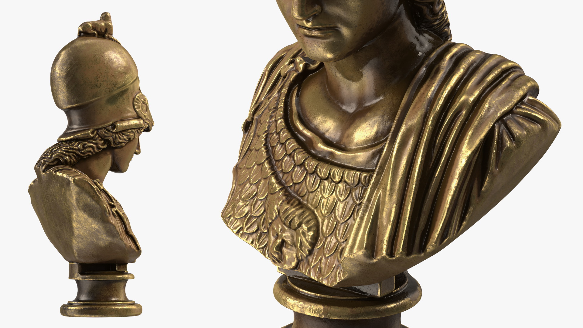 3D Head Sculpture Goddess Athena Bronze