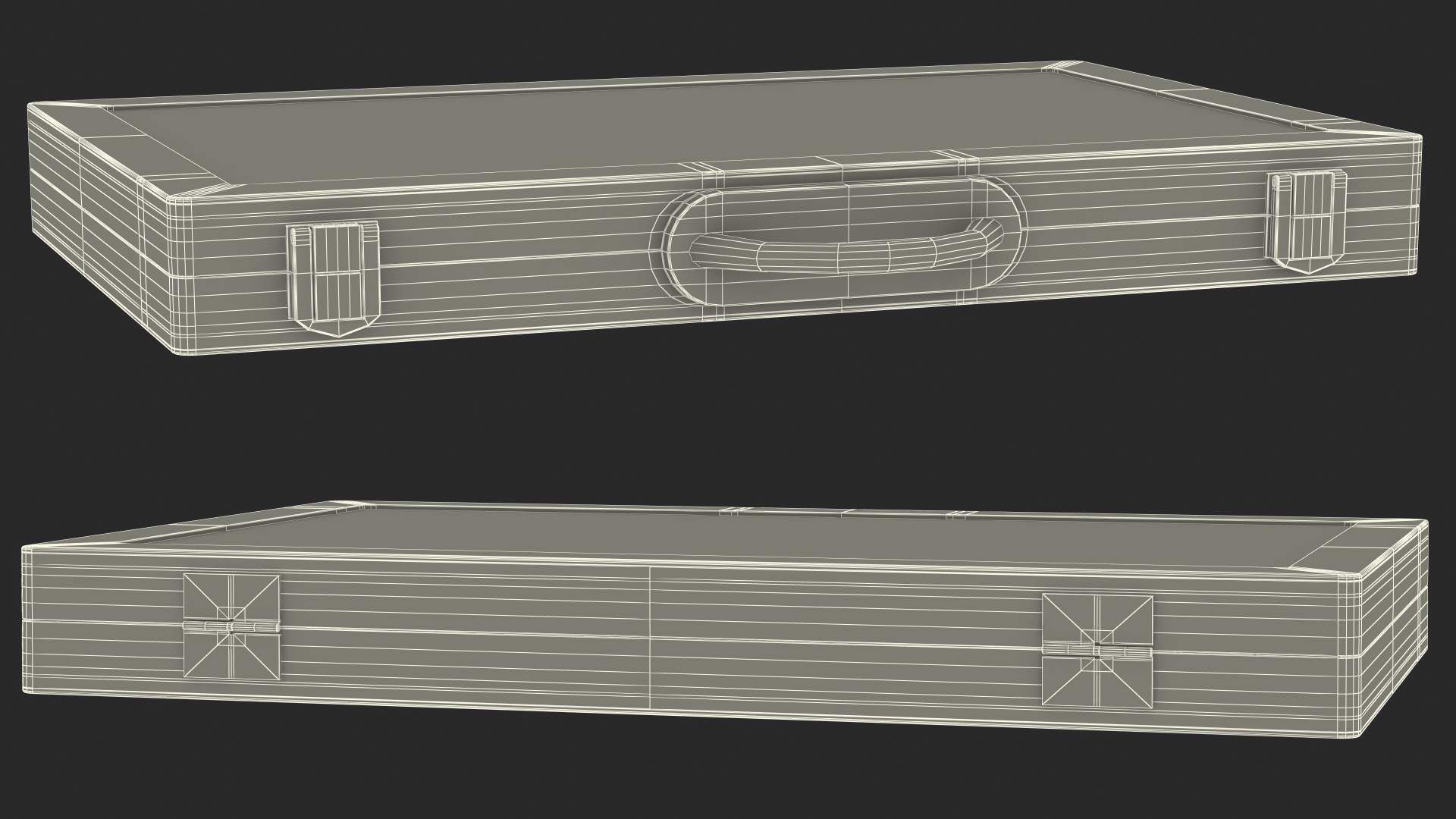 3D Folded Backgammon Board Game Case model