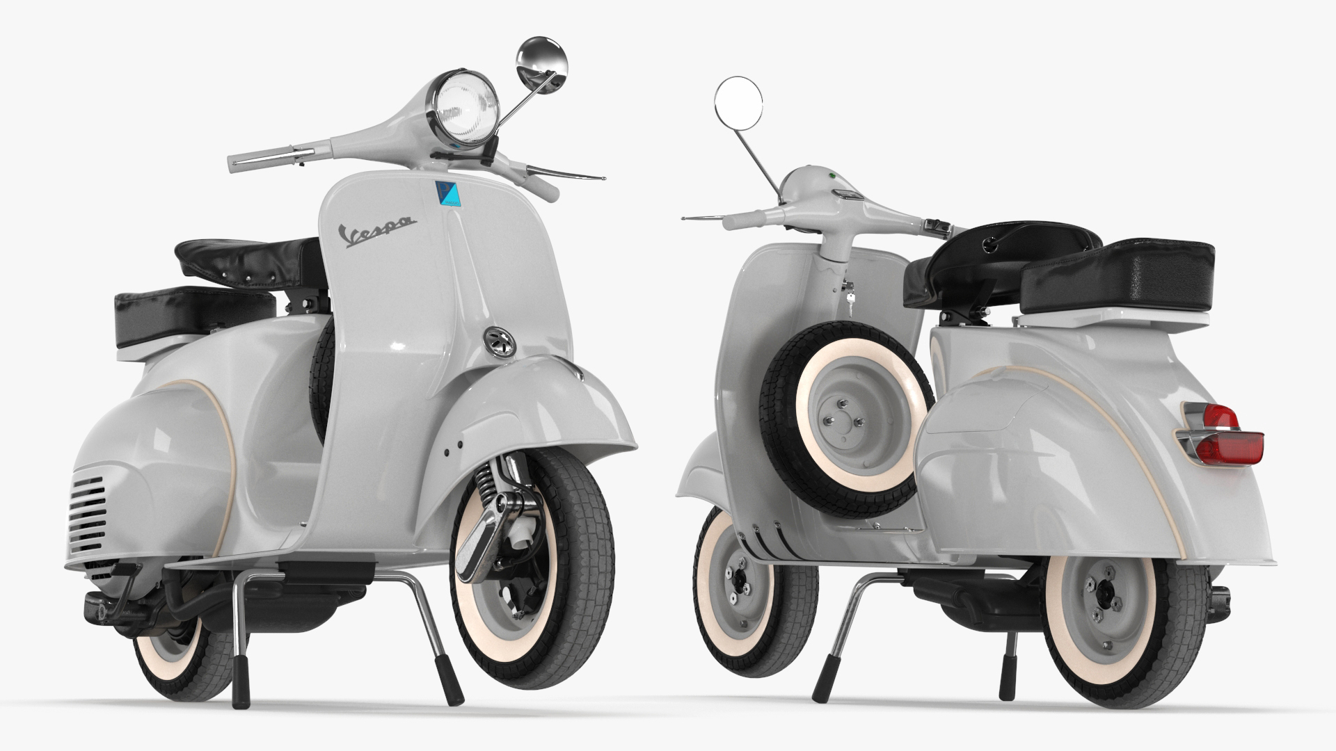 3D Vespa 125 Retro Scooter Grey model