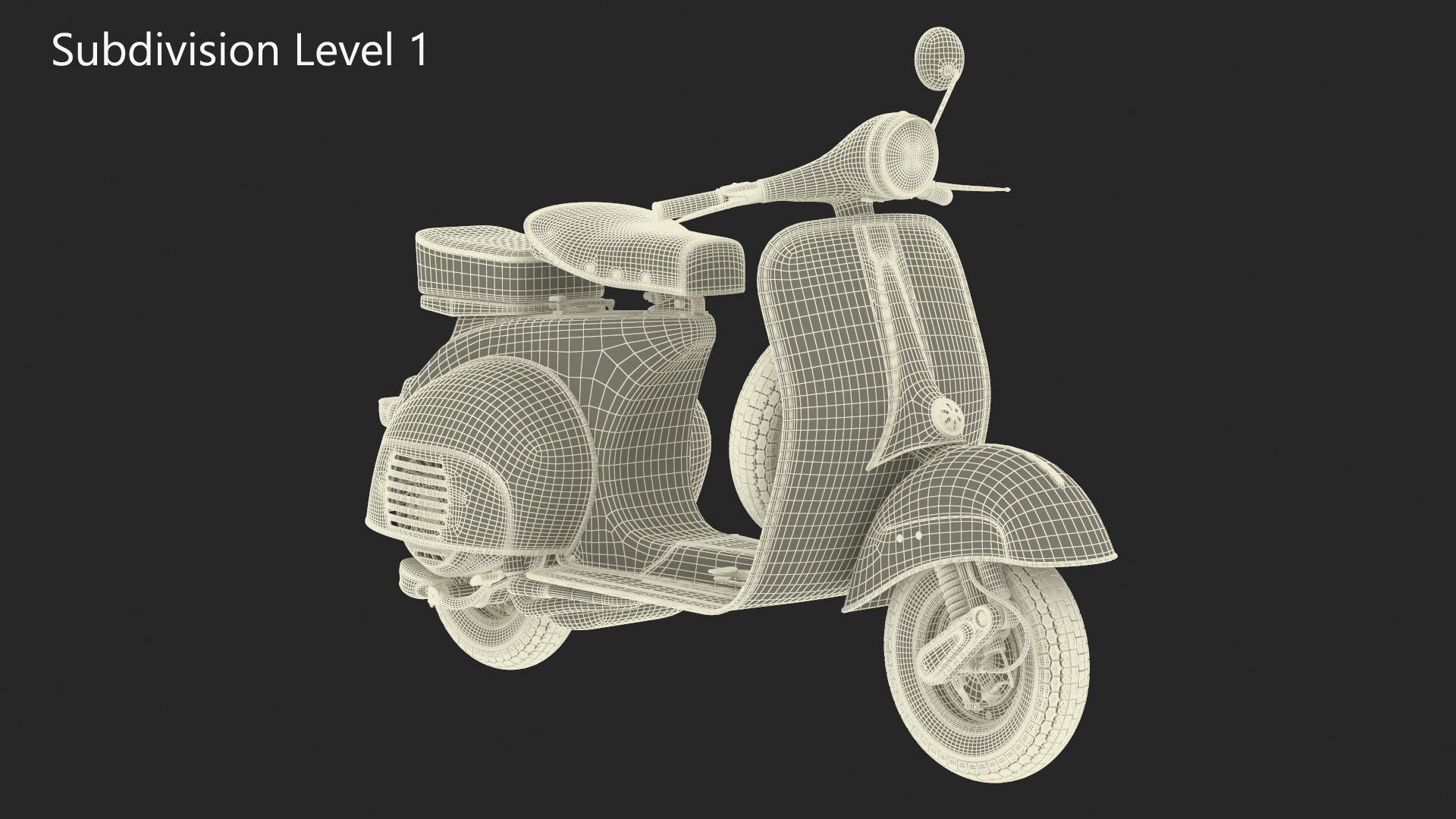 3D Vespa 125 Retro Scooter Grey model