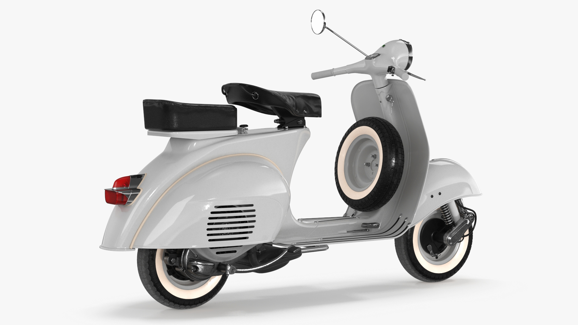 3D Vespa 125 Retro Scooter Grey model