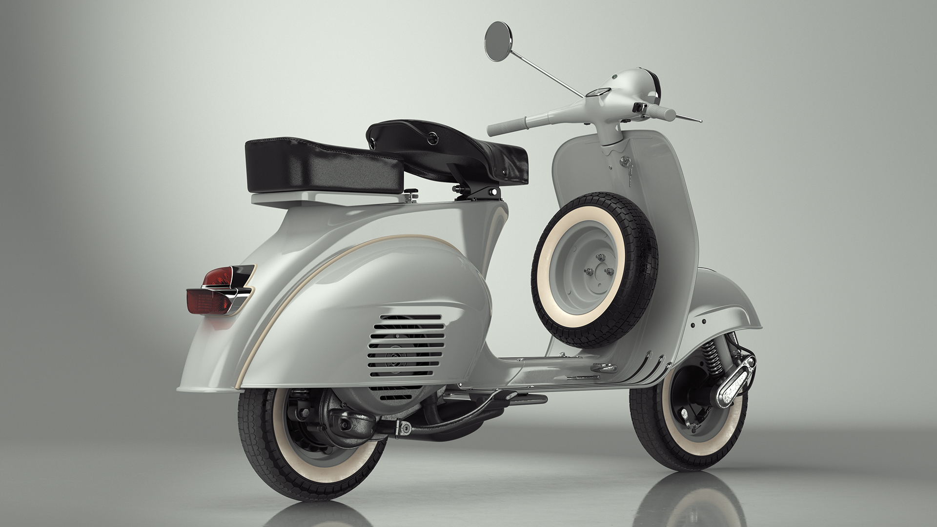 3D Vespa 125 Retro Scooter Grey model