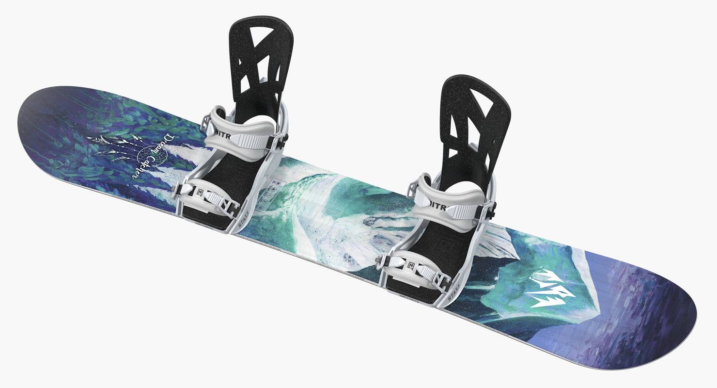 3D model Snowboard Jones with Staxx Bindings