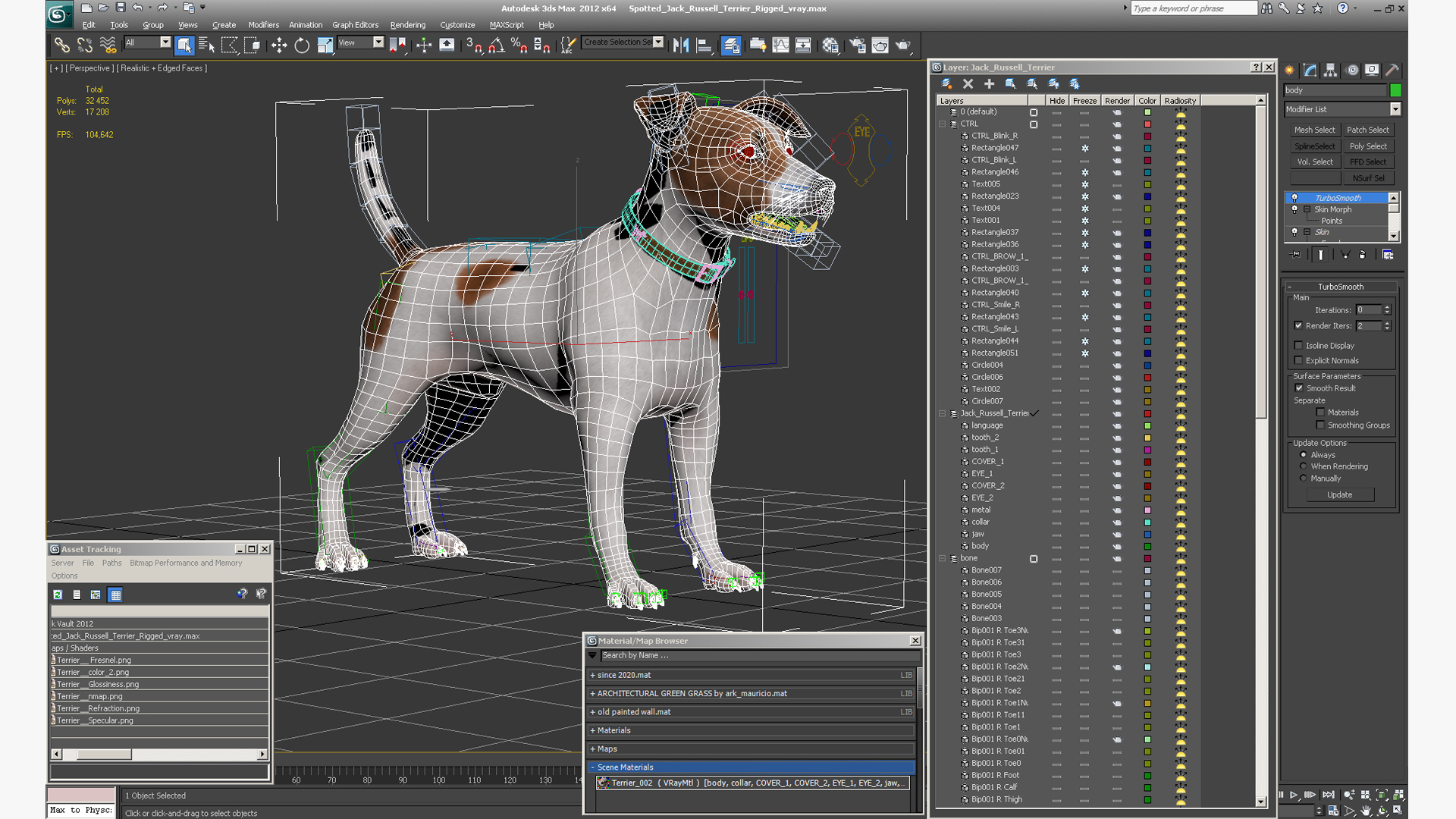 3D model Spotted Jack Russell Terrier Rigged