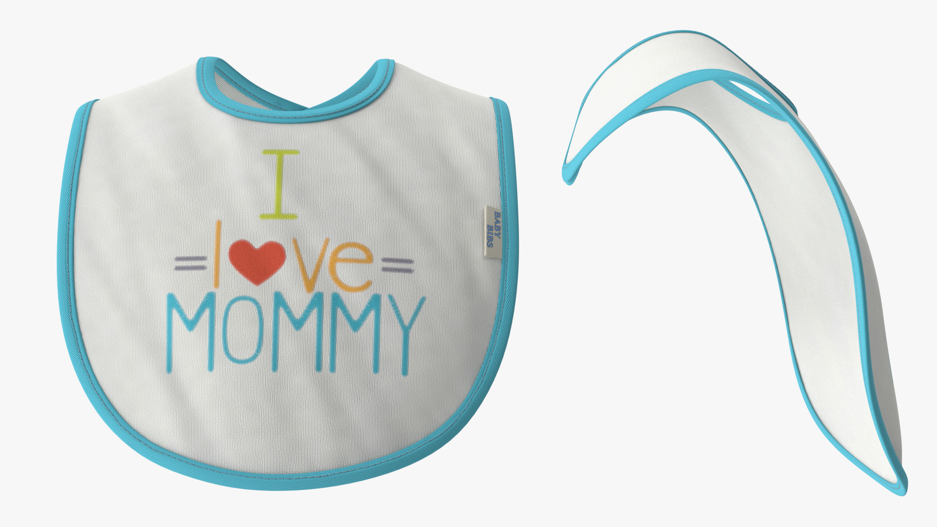 3D model Deployed Baby Bib I Love Mommy