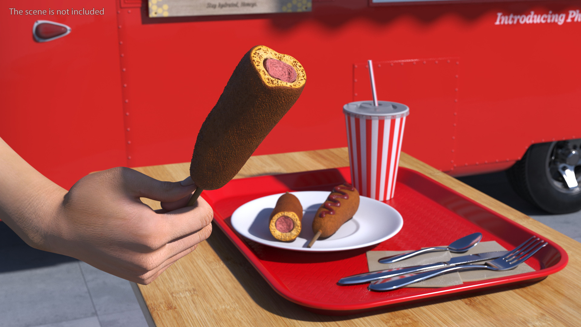 3D Corn Dog in Hand