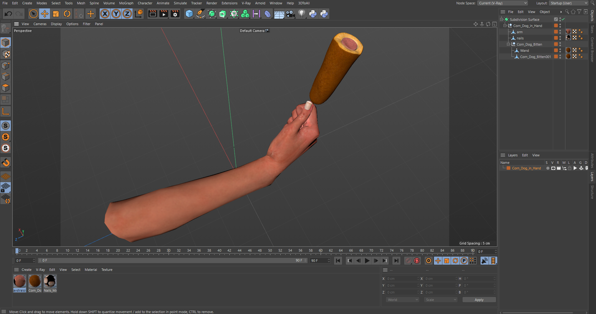 3D Corn Dog in Hand