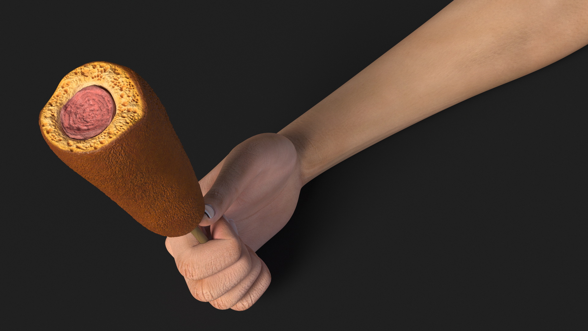 3D Corn Dog in Hand