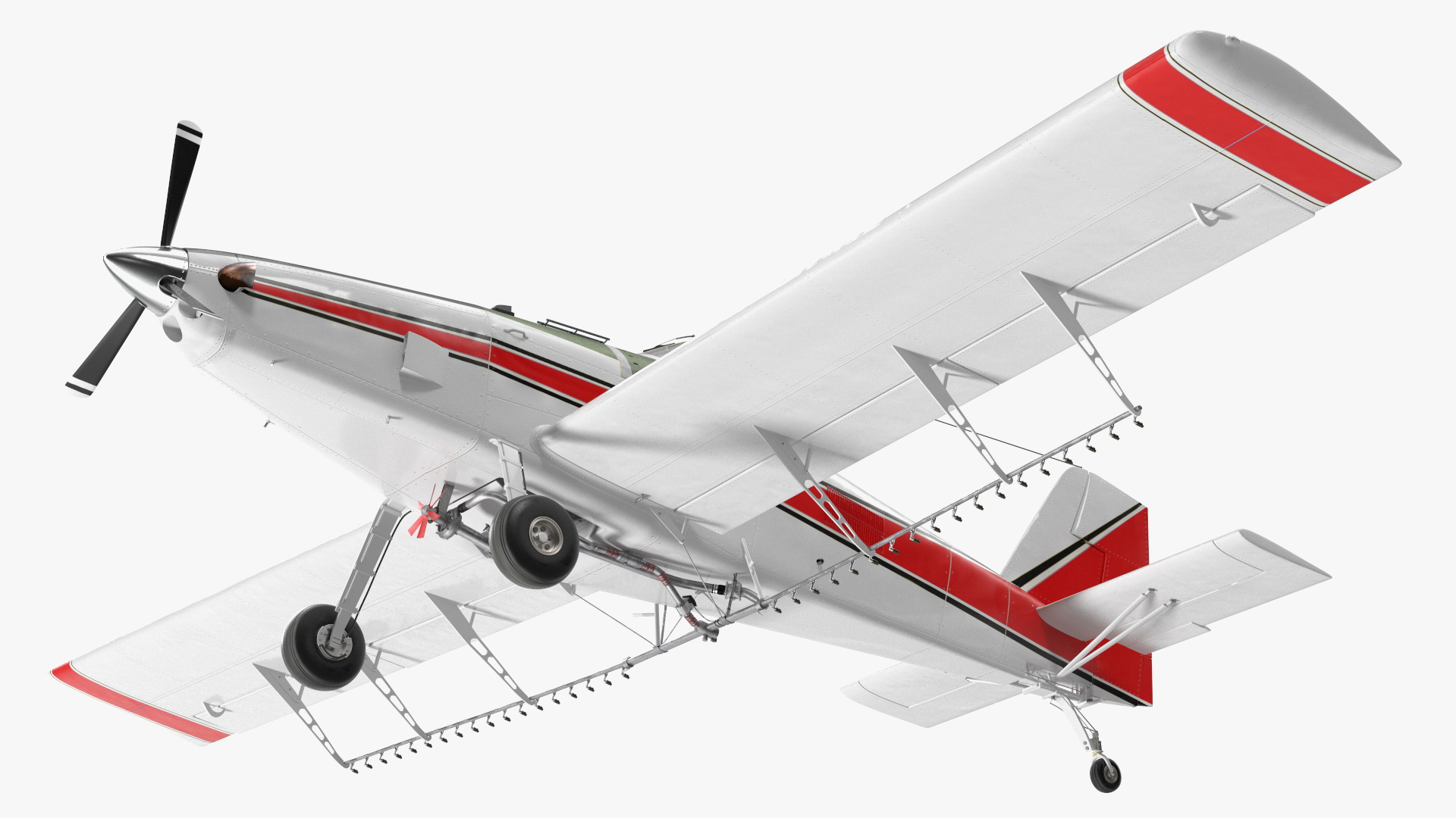 3D Agricultural Aircraft White Rigged for Maya model