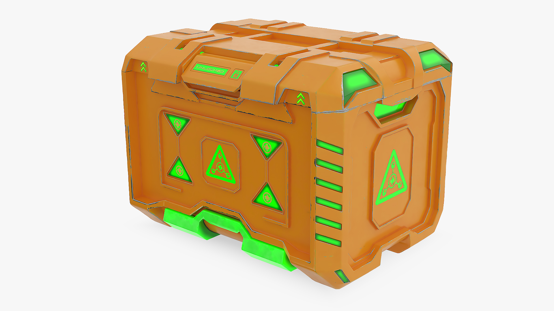 3D Sci-Fi Supply Crate Orange