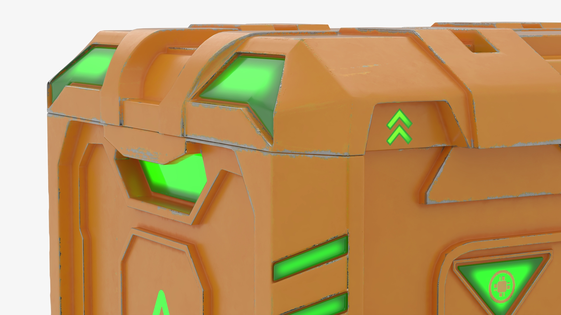 3D Sci-Fi Supply Crate Orange