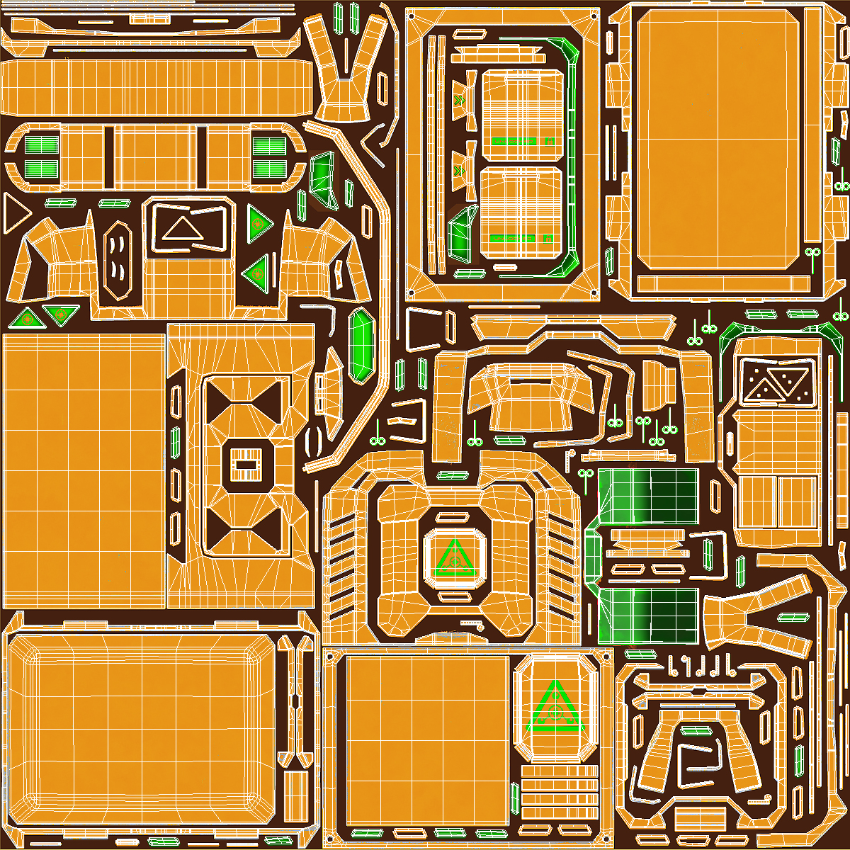 3D Sci-Fi Supply Crate Orange