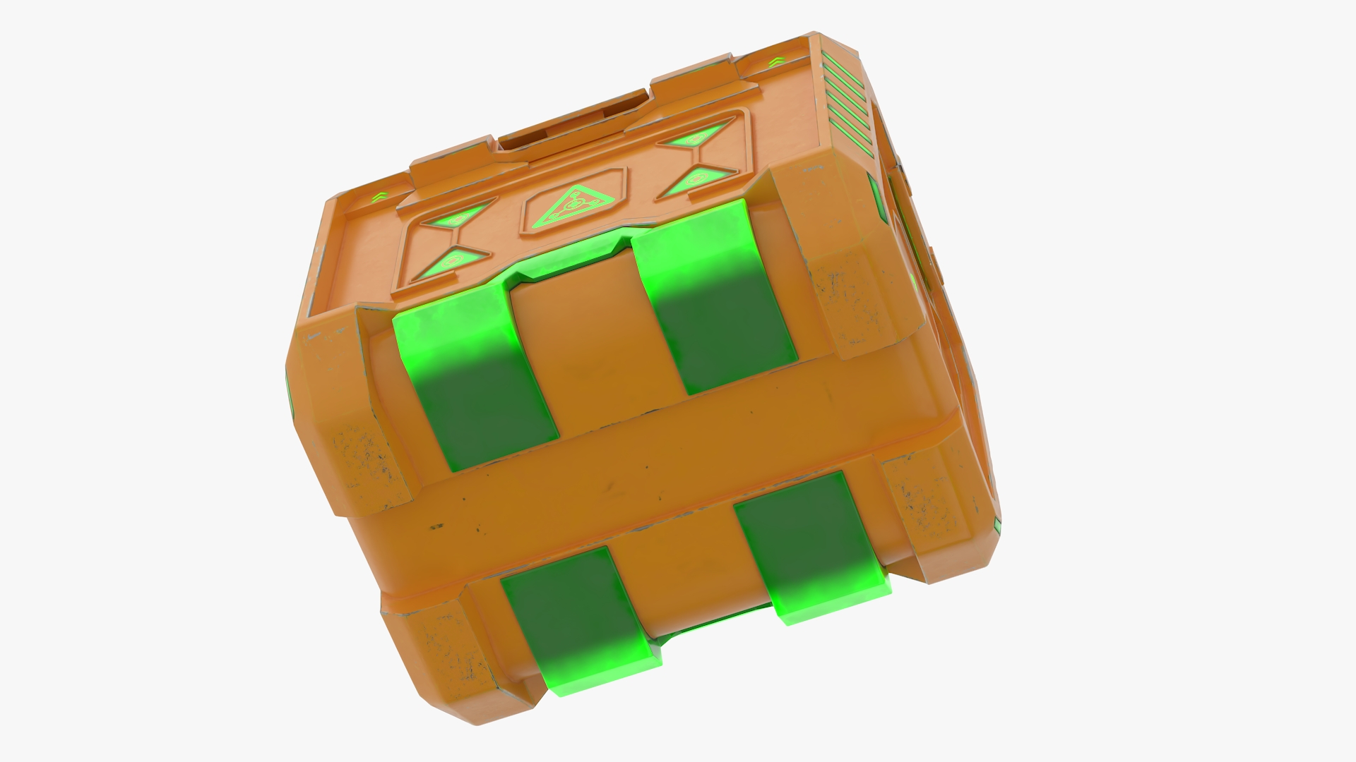 3D Sci-Fi Supply Crate Orange