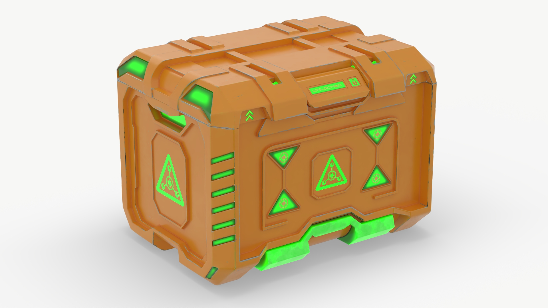 3D Sci-Fi Supply Crate Orange