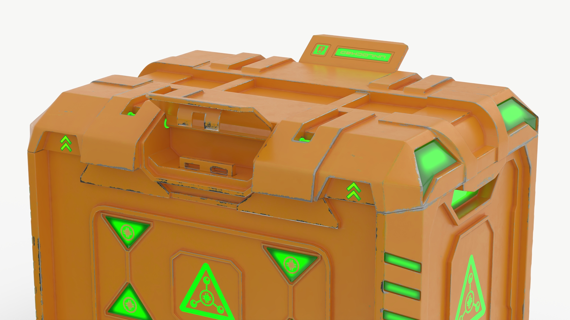 3D Sci-Fi Supply Crate Orange